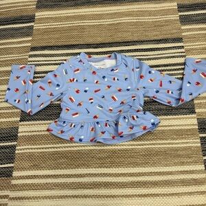 Janie & Jack Swim Top Rashguard Patriot Ice Cream Popsicles Print Long Sleeve 4